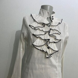 vintage statement white blouse with ruffles