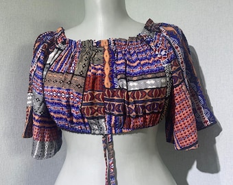 vintage multicolor beach  crop top