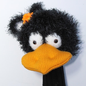 Funny Handmade Knit Golf Club Headcover– Personalized Golf Gift -Black Bird Golf Headcover–Unique Knit Driver Cover–Funny Golf Accessory