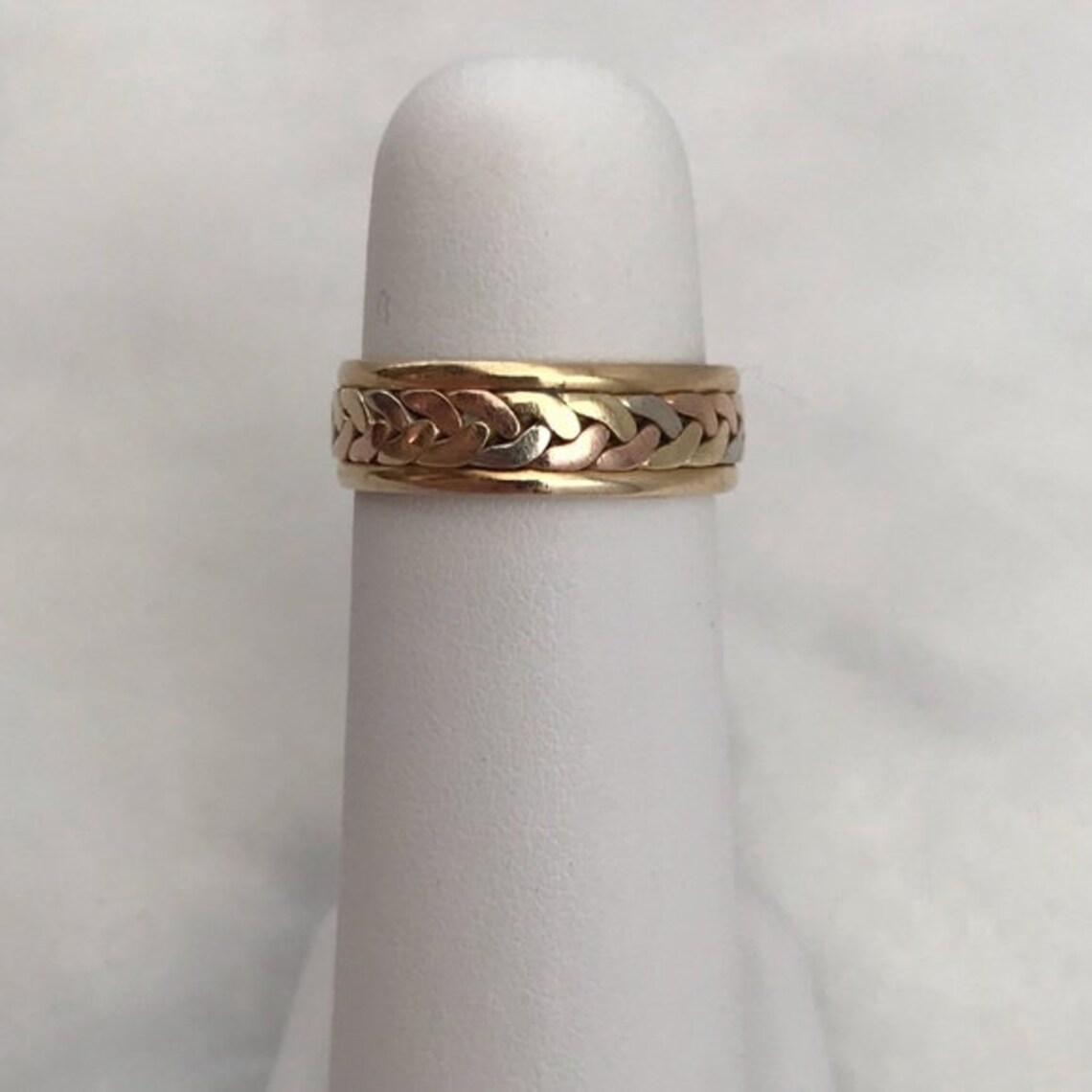 Mens 14kt Tri-color Gold Braided Wedding Band - Etsy