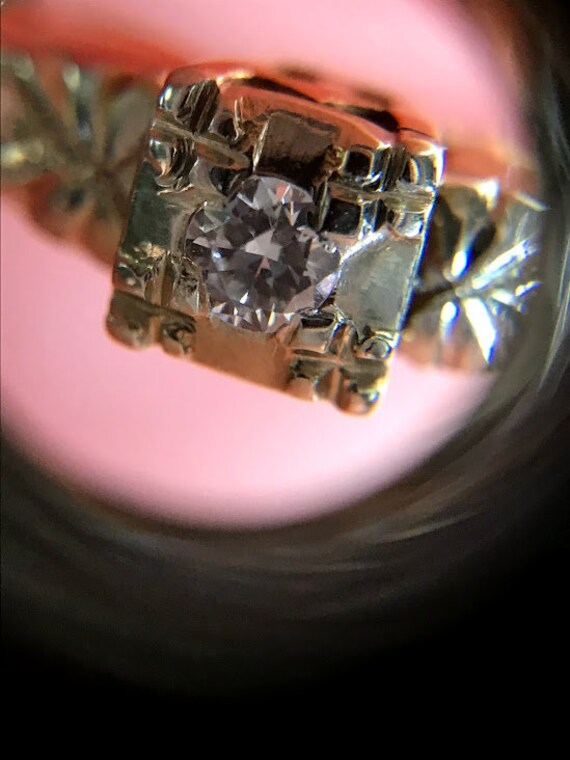 Antique 14k Diamond Ring Gem