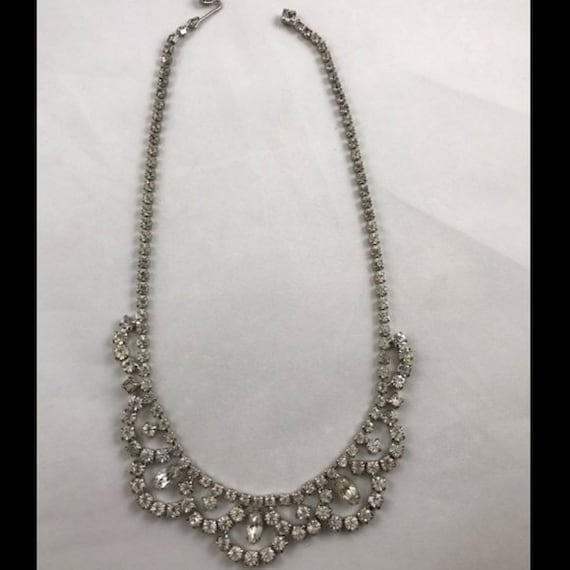 Antique 1950's Weiss Rhinestone Necklace - Gem