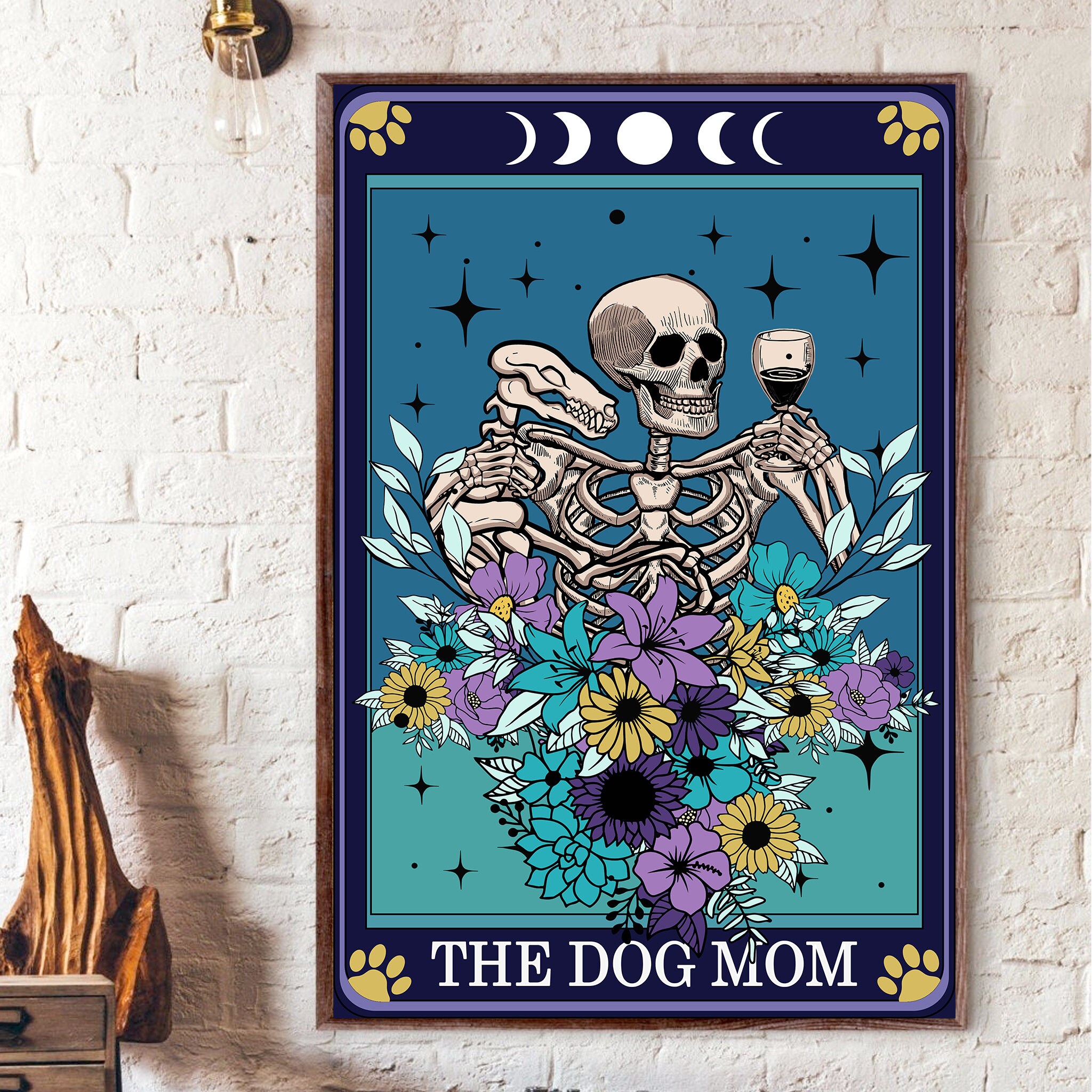 The Skeleton the Dog Mom Tarot Card Poster Tarot Card Design - Etsy