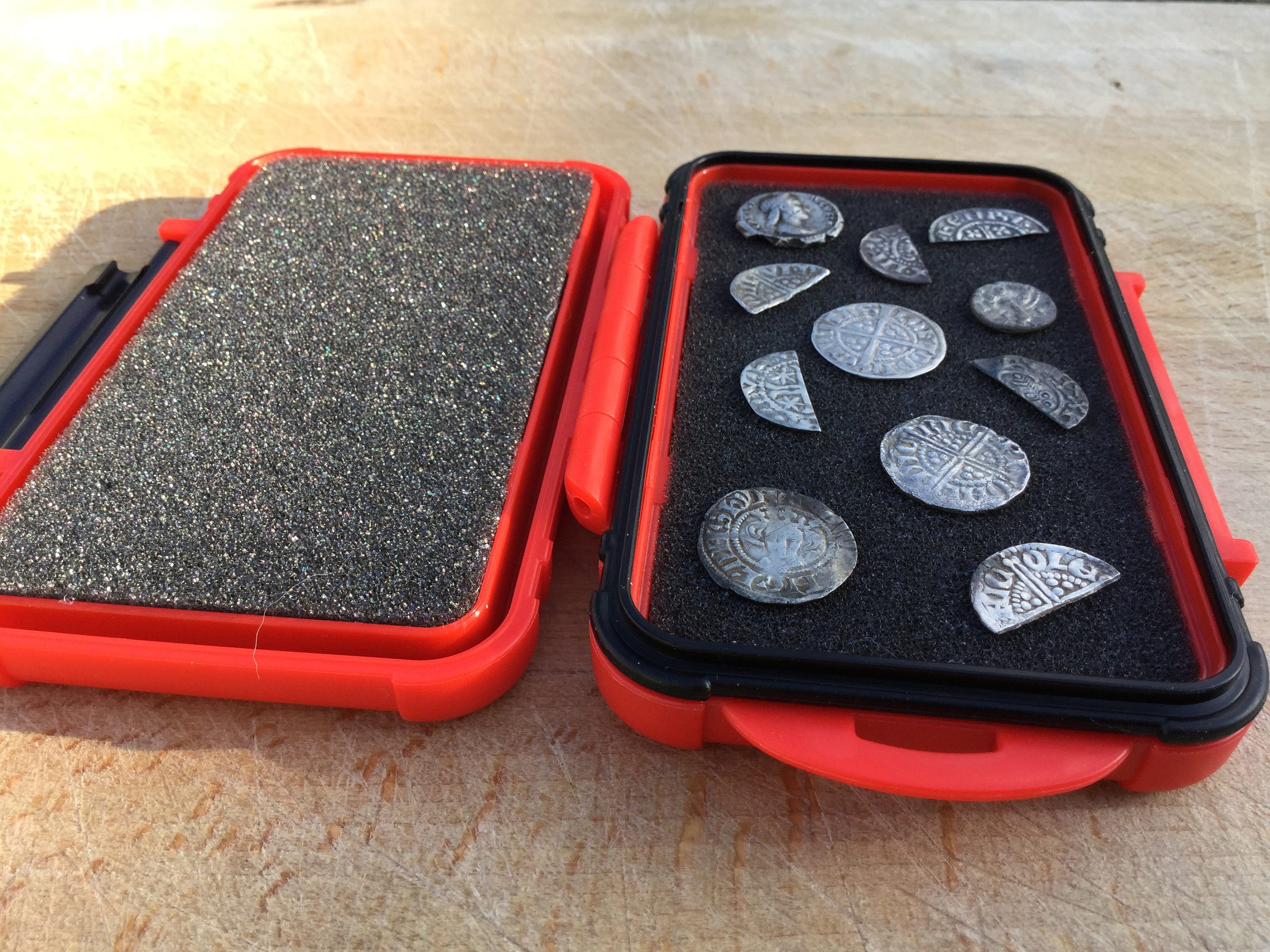 Coin Pod Metal Detecting Hammered Coin Finds Box/case.colour Red Etsy