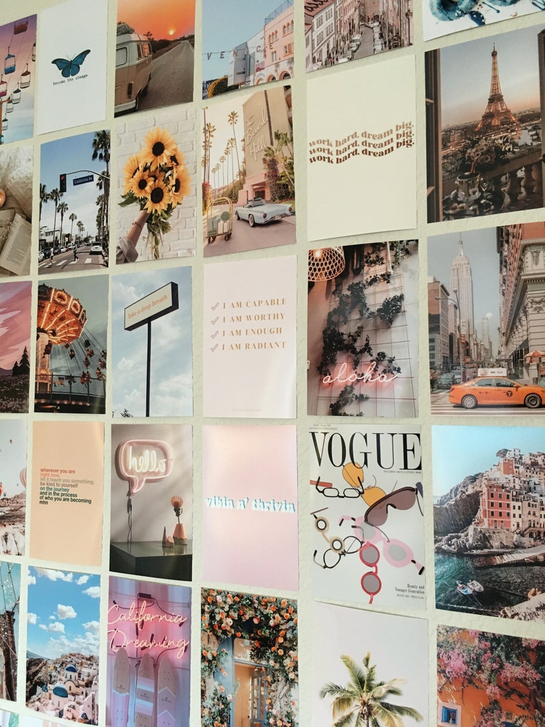 Sunset Aesthetic Wall Collage Kit Digital Printable Room | Etsy