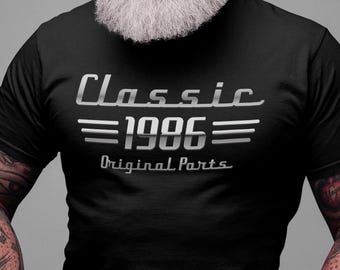 Classic 40th Birthday Shirt, Born in 1986 Car Lover T-shirt, 40 Year Birthday Gift