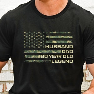 Husband Dad 60 Year Old Legend Shirt, 60th Birthday Men&#39;s Retro T-shirt, 60th Birthday Vintage Gift for Men, 60th Birthday Tee from Wife