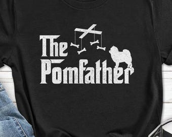 Pomeranian Dad Shirt for Men, Pomfather Men's T-shirt, Pomeranian Dog Lover T-shirt for Him, Father's Day Pom Dad Gift, Pom Owner Tee