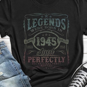 80th Birthday T-Shirt For Him, 1945 Shirt For Men, Vintage 80 Year Old Gift, 80th Birthday Tee From Wife, 80th Birthday Men&#39;s Gifts