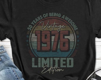 50th Birthday Men's Shirt, 1976 T-Shirt For Him, 50 Year Old Vintage Birthday Gift