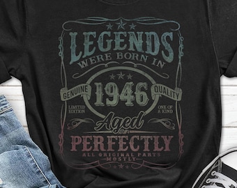 80th Birthday Gift For Him, Born in 1946 Shirt, Vintage 80 Year Old T-shirt