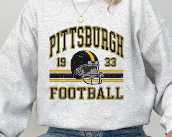 Pittsburgh Football Sweatshirt For Her, Pittsburgh Football Crewneck, Pittsburgh Retro Gift For Women, Vintage Pittsburgh Football Sweater