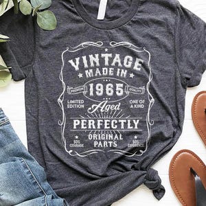 60th Birthday Vintage Shirt, Made in 1965 Men&#39;s T-shirt for Him, 60th Birthday Retro Gift, 60th Birthday Gift, 60 Year Old Tee for Men