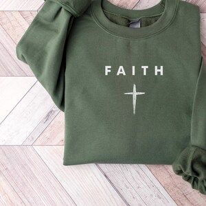 Jesus Christ Faith Sweatshirt, Bible Easter Sweater for Her, Christian Church Gift for Women, Love Jesus Gifts, Christianity God Crewneck