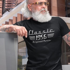 70th Birthday Car Lover Gift, Turning 70 Auto Owner T-Shirt, Classic 1956 Mechanic Tee image 5