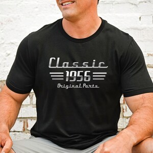 70th Birthday Car Lover Gift, Turning 70 Auto Owner T-Shirt, Classic 1956 Mechanic Tee image 4