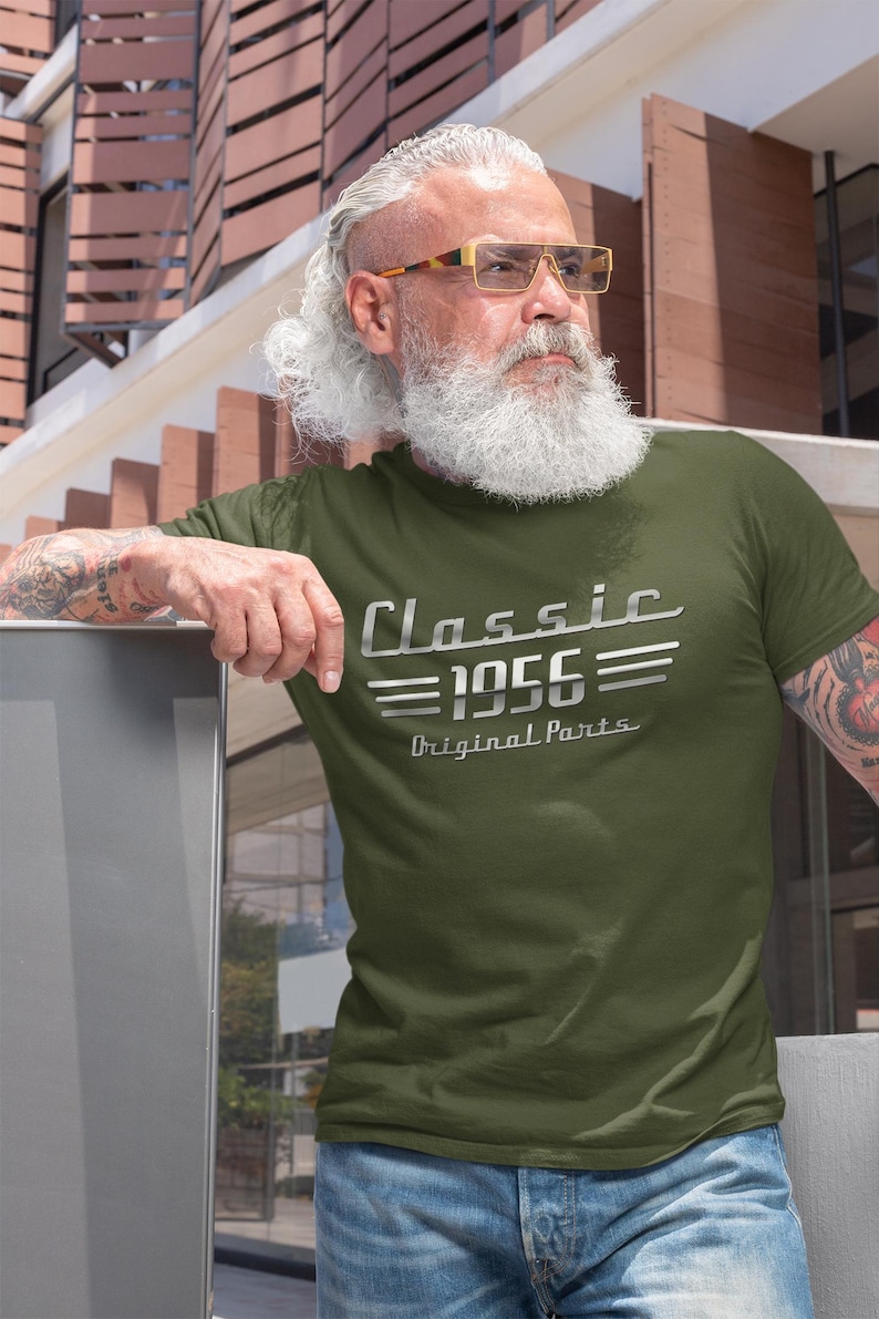70th Birthday Car Lover Gift, Turning 70 Auto Owner T-Shirt, Classic 1956 Mechanic Tee image 7