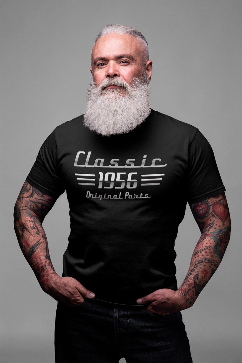 70th Birthday Car Lover Gift, Turning 70 Auto Owner T-Shirt, Classic 1956 Mechanic Tee image 1