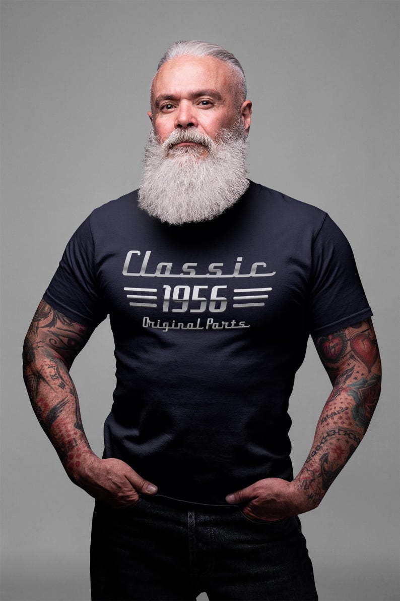 70th Birthday Car Lover Gift, Turning 70 Auto Owner T-Shirt, Classic 1956 Mechanic Tee image 9