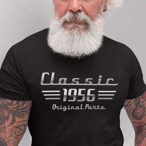 70th Birthday Car Lover Gift, Turning 70 Auto Owner T-Shirt, Classic 1956 Mechanic Tee image 6