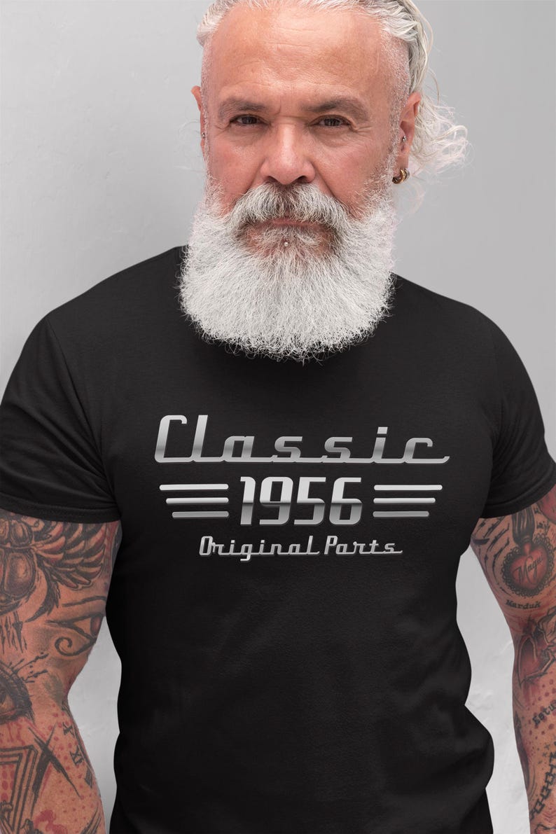 70th Birthday Car Lover Gift, Turning 70 Auto Owner T-Shirt, Classic 1956 Mechanic Tee image 6