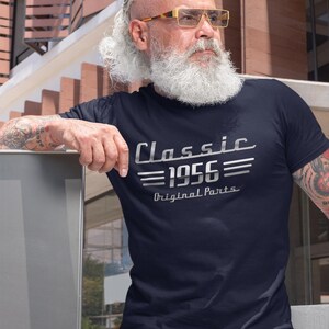 70th Birthday Car Lover Gift, Turning 70 Auto Owner T-Shirt, Classic 1956 Mechanic Tee image 8