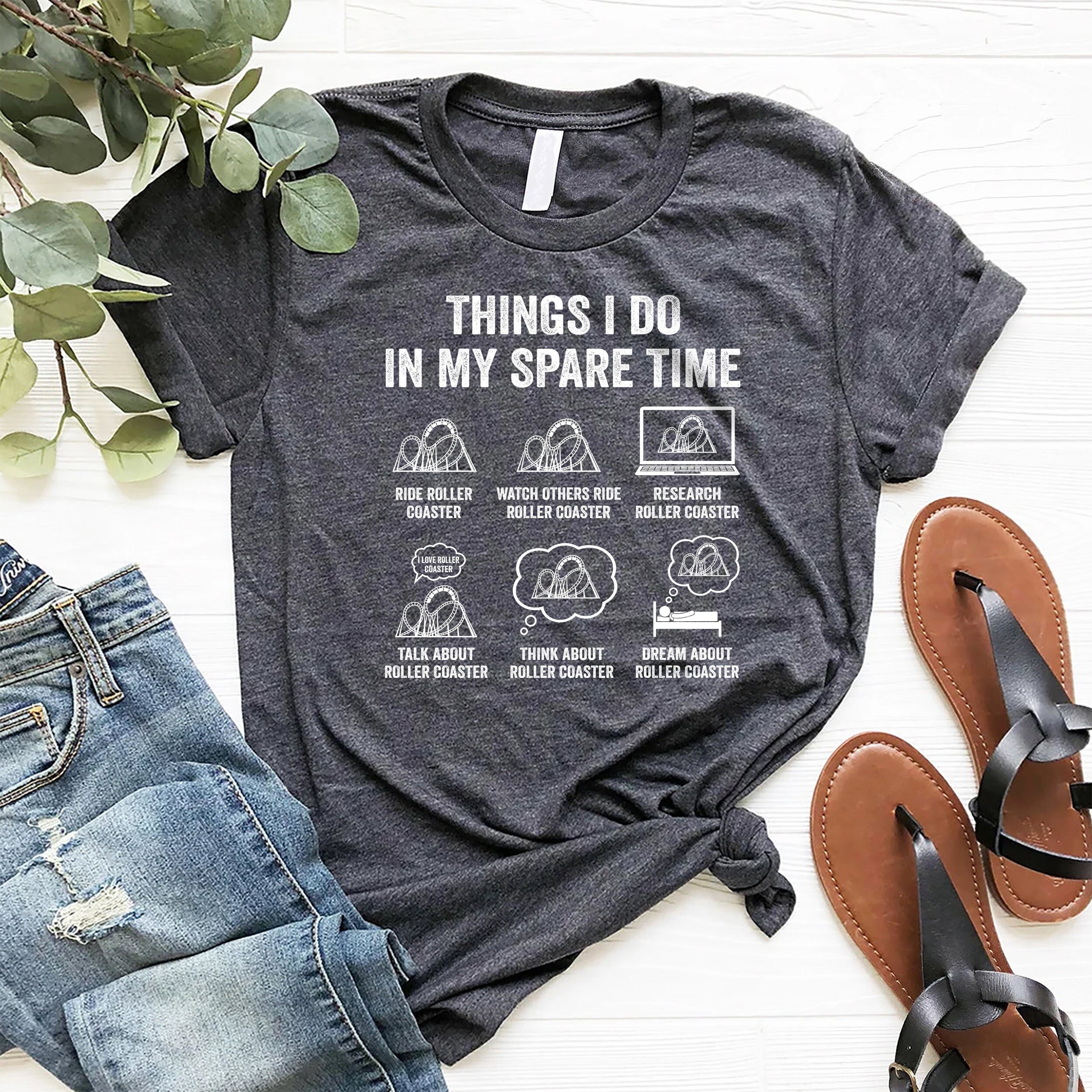 Roller Coaster Lover Gift, Roller Coaster Shirt for Her, Roller Coaster T-shirt for Him, Funny Dad Gifts for Men, Retro Shirt for Women