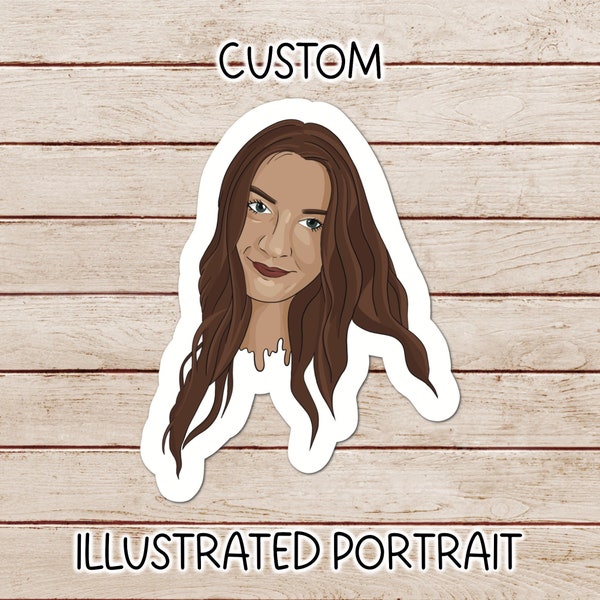 CUSTOM Illustrated Portrait Sticker | Minimalist Portrait | Faceless | Family Portrait Sticker | Dog Portrait Sticker | Cartoon Portrait