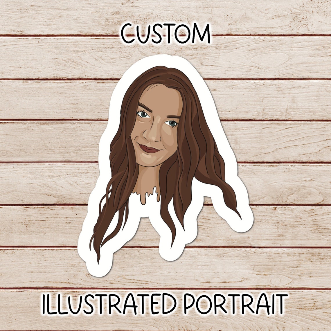 CUSTOM Illustrated Portrait Sticker | Minimalist Portrait | Faceless ...