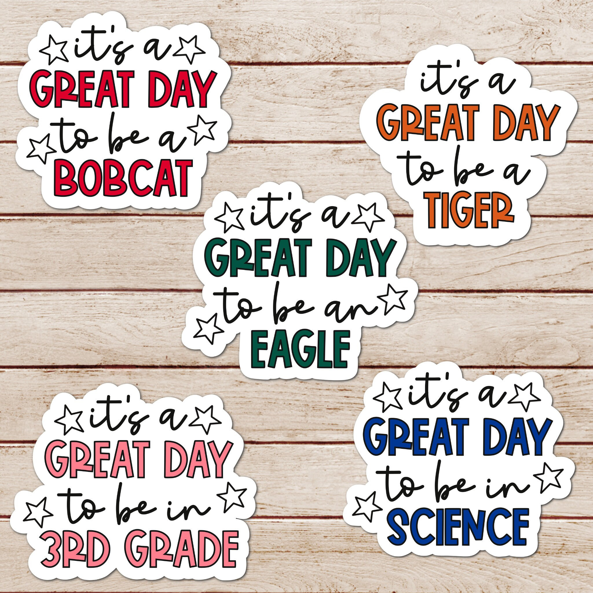 CUSTOM It's a Great Day Mascot Sticker | School Sticker | Choose Your Colors | Mascot | Teacher | Student | Water Bottle Sticker