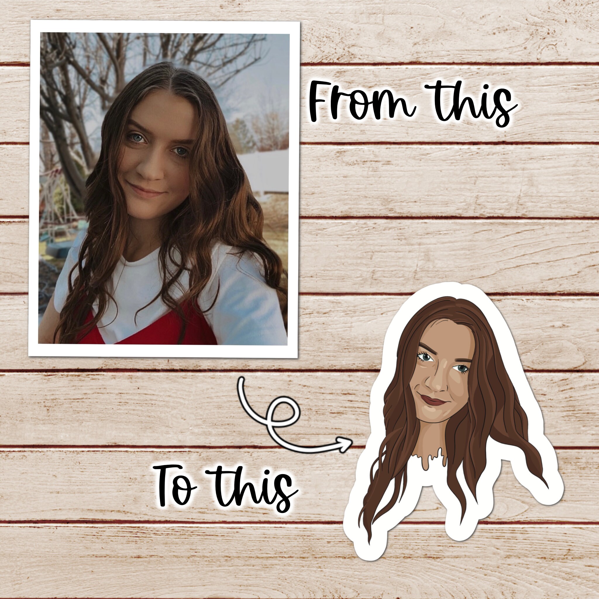 Sticker Potrait CUSTOM Illustrated Portrait Sticker | Minimalist Portrait | Faceless ...