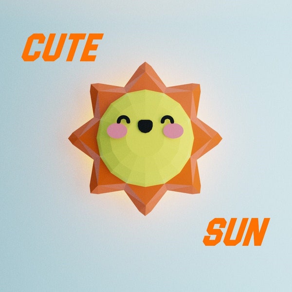 Cute Sun Papercraft 3D (Wall Sculpture) Templates A4