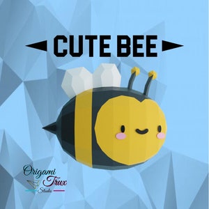 3D Sculpture Cute Bee (Wall) Papercraft Templates A4