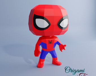 Spiderman Funko Papercraft Template A4 (PDF+SVG)