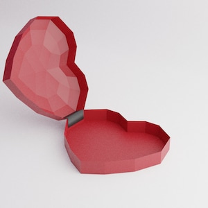 Heart Box Papercraft Template A4