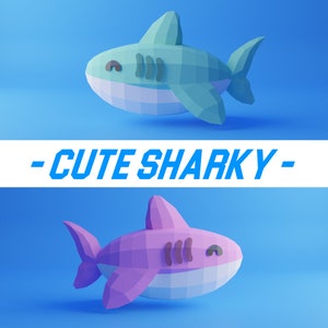 Cute Shark 3D Sculpture Papercraft Templates