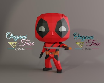 Szablon papierowy Deadpool Funko A4 (PDF+SVG)