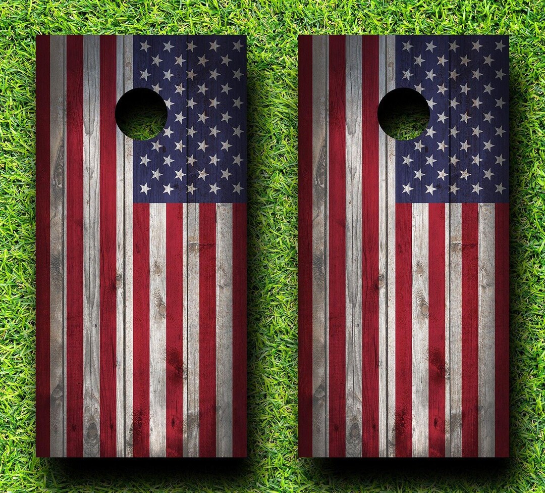 KT Cornhole Skins And Boards American / Blue Lives Flag Cornhole Wrap Decal With Free Laminate Included