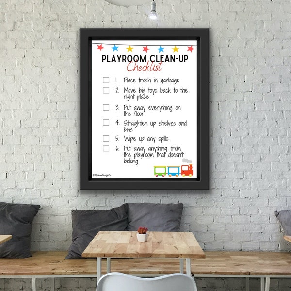 Playroom Clean-up Checklist | Cleaning | Kids | Toddlers | Child | Play | Instant | Printable | Digital Download | Mess | Chart |  Cleaning