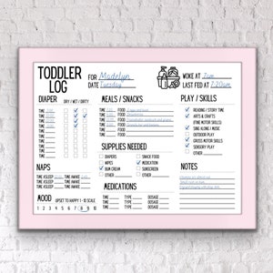 Toddler Log | Kids | Childcare Log | Nanny Log | Tracker | Schedule | Babysitter Log | Instant | Digital Download | Printable