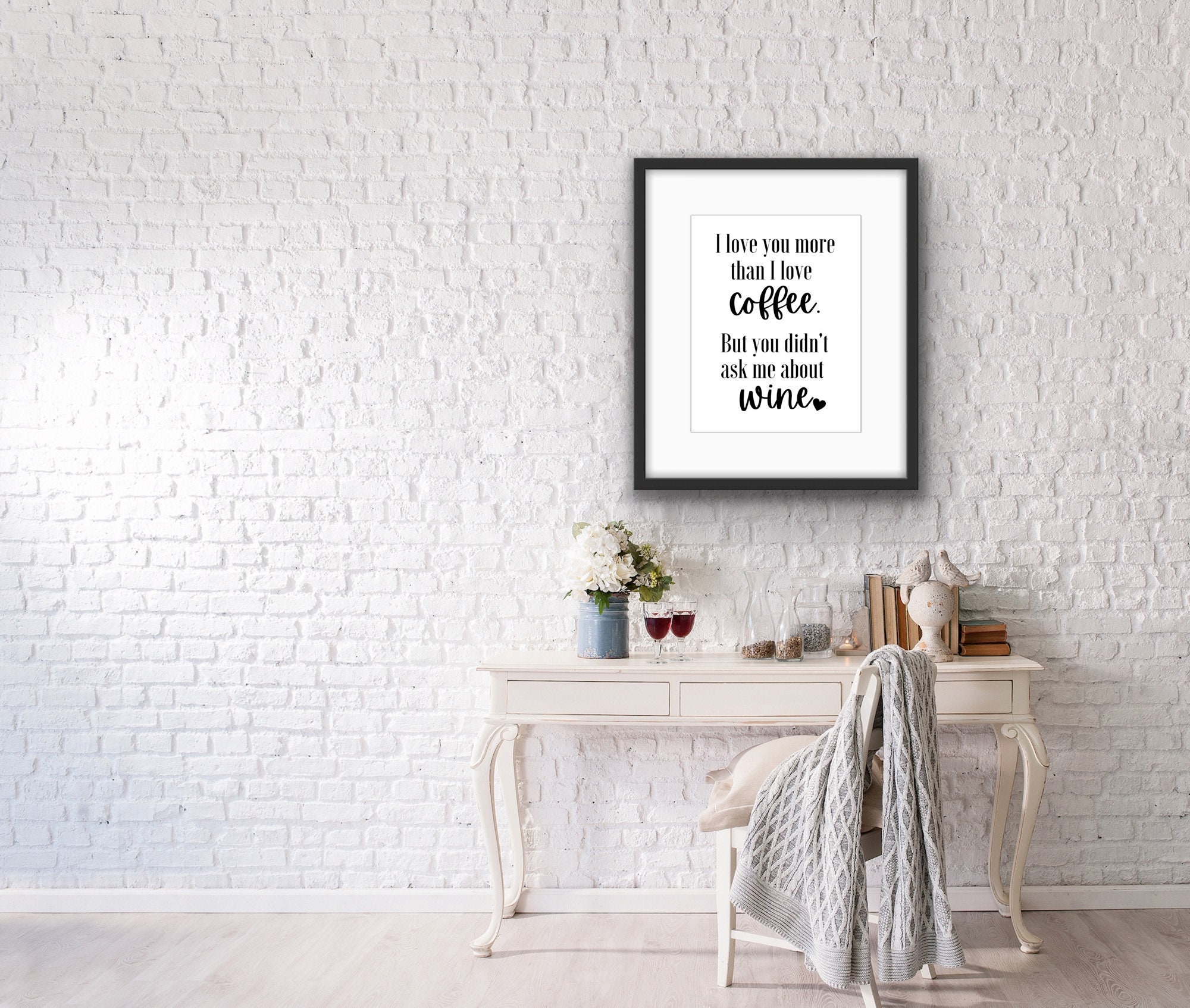 Love Wine & Coffee / Wine Wall Art / Coffee Wall Art / Imprimible