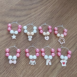 Pink wine charms