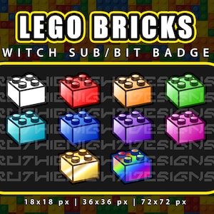Twitch Sub, Bit, Cheer Badges - Minifigures, Bricks, Brick Builder - Downloadable Streaming Graphics