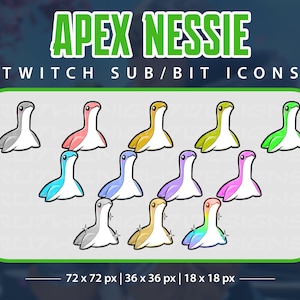 Twitch Sub, Bit, Cheer Badges - Apex, Nessie, Wattson, Legends - Downloadable Streaming Graphics