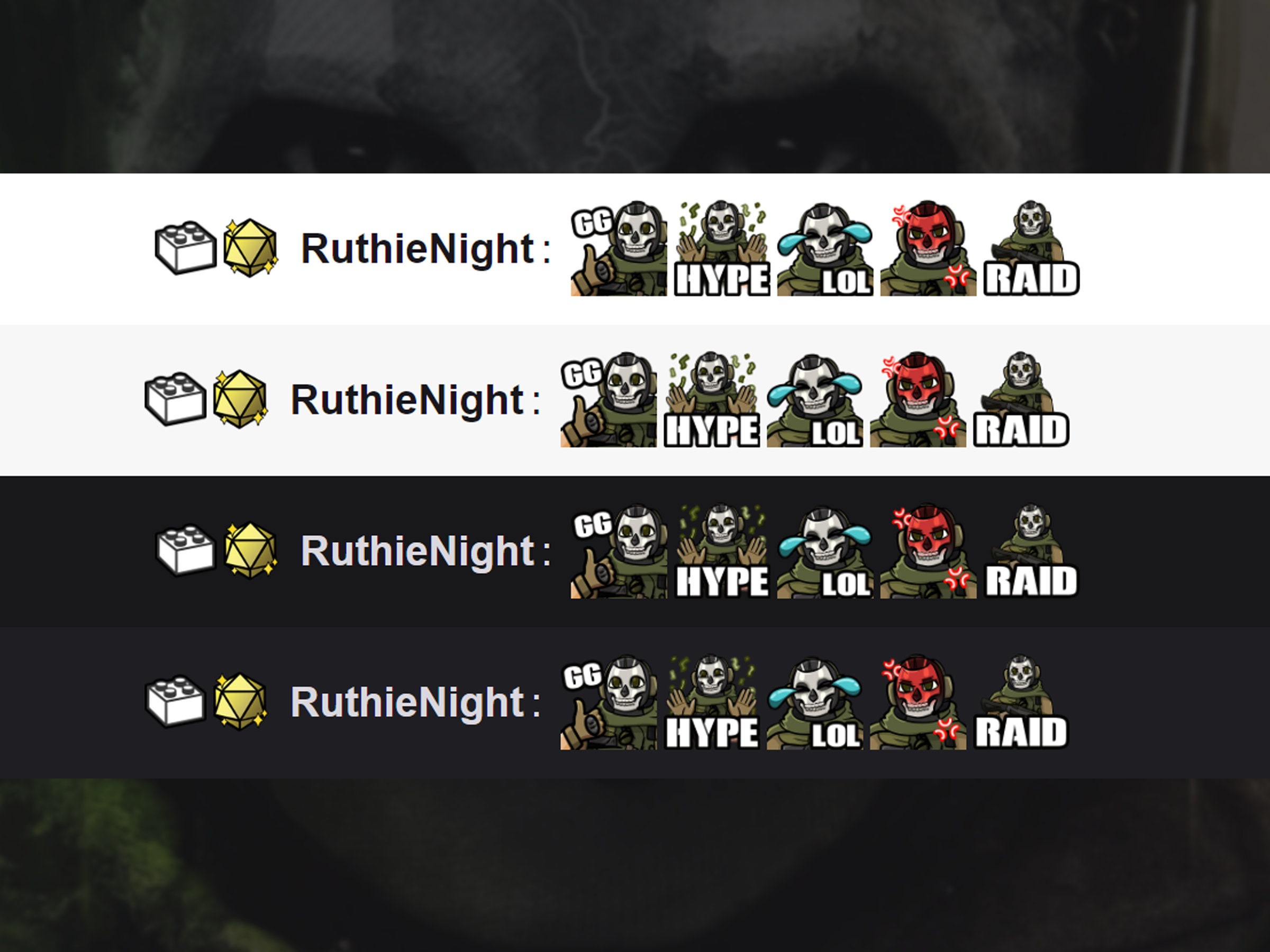 Twitch/discord Emotes Ghost, MW2, COD, Call Duty Downloadable Streaming