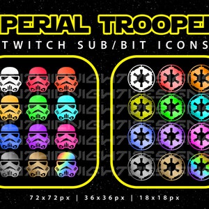 Twitch Sub, Bit, Cheer Badges - Star wars, Empire, Storm Troopers - Downloadable Streaming Graphics