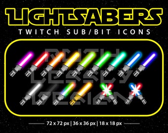 Twitch Sub, Bit, Cheer Badges - Star wars, Lighsaber, Jedi, Sith - Downloadable Streaming Graphics