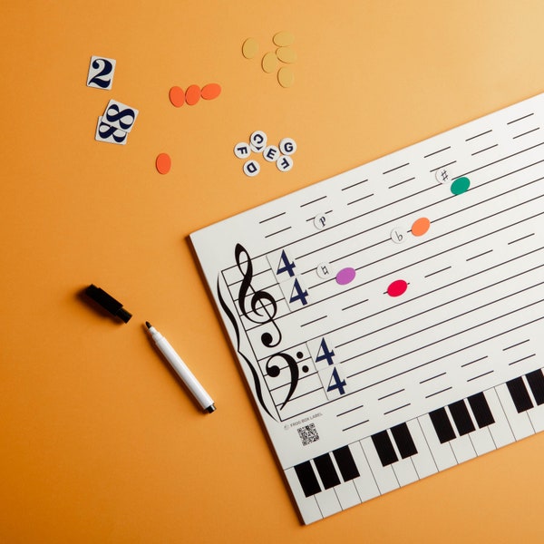 Music Dry Erase Magnetic Board for Music Learning,Music lesson board,Music teaching tool,Music class,Music learning board,Piano teaching