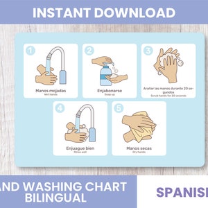 Spaanse handwasgrafiek/educatieve grafiek/handwasroutine