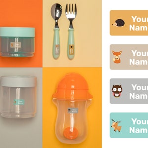 Woodland 112 Benutzerdefinierte Mini-Namensetiketten, wasserdichte Etiketten, Kindergartenetiketten, Schuletiketten, Flaschenetiketten, Schuhetiketten